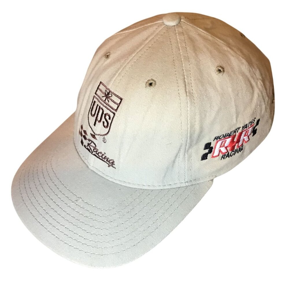 NASCAR Racing Hat UPS Robert Yates Beige Embroidered Adjustable Buckle Hat By Ch
